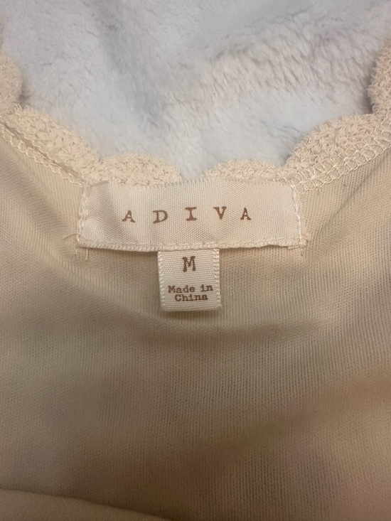 Adiva Crochet Tank Top Medium Cream Boho Crochet Sleeveless Summer - Picture 6 of 7